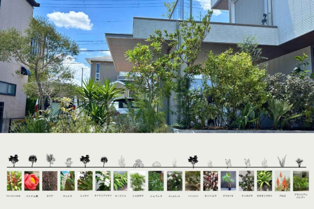 京都の植栽設計・庭園デザイン・室内緑化を行うplantwiseが手がけた兵庫県尼崎市の都市型ガーデンのガーデンデザイン