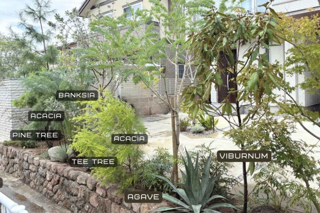 京都を拠点に活動するランドスケープデザインスタジオplantwiseが植栽した尼崎の庭　正面玄関