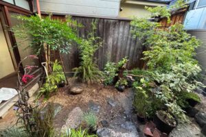 京都を拠点に活動するランドスケープデザインスタジオplantwiseが植栽設計した京町家の造園施工中