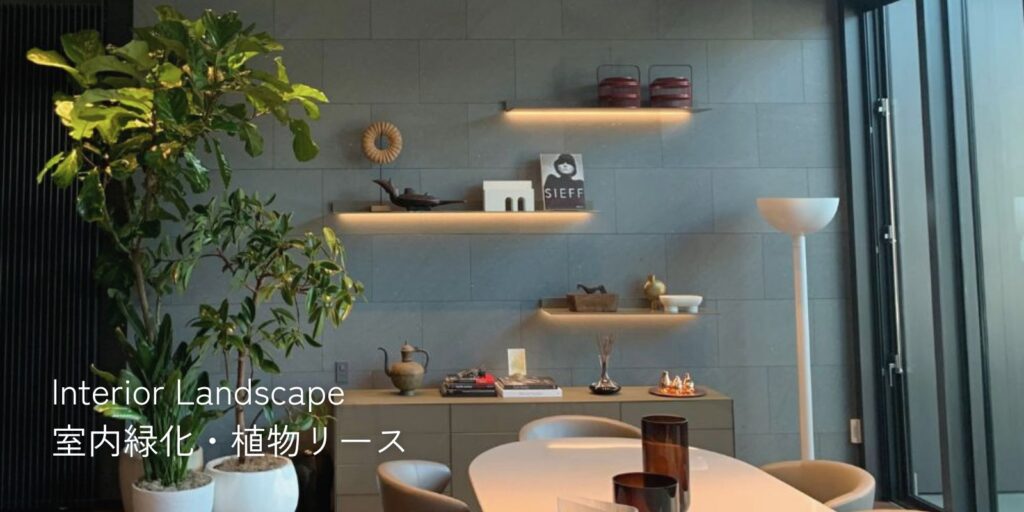 観葉植物を配置したInterior Landscape(室内緑化・植物リース)の空間